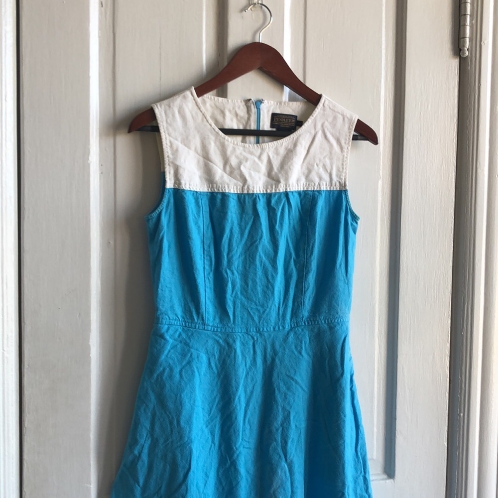 Pendleton Color Block Fit And Flare Crew Neck Sle… - image 2